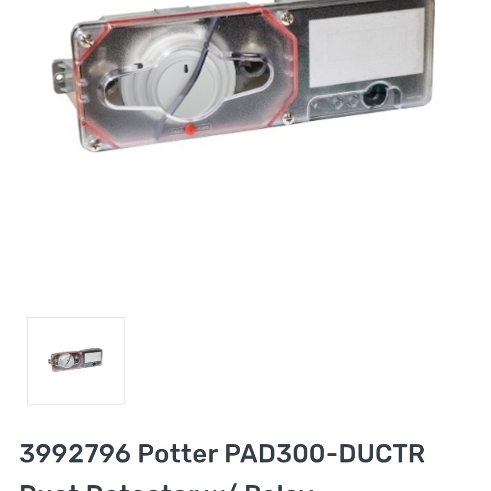 PAD300-DUCTR Duct Detector Relay - Clear and Gray